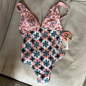 Agua Bendita x Target mixed coral tile one piece